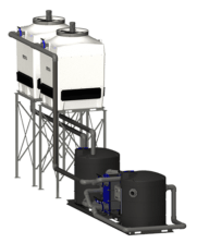 Elevated Tower + Heat Transfer/Process Side Pump Tank